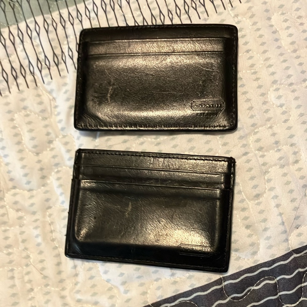 Coach Black Leather Card Holder